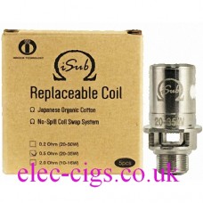 showing the box and individual coil isub coils by innokin 0.5 Ohm 20W - 35W