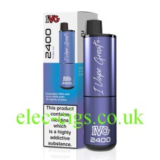IVG 2400 Puff Disposable Pod Vape Grape Ice from £10.48