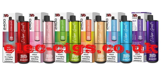 Image shows several of the IVG 2400 Puff Disposable Vapes