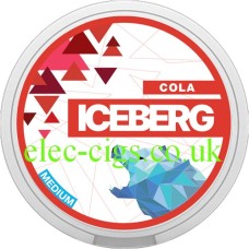 Lid of tin show with all the detail on for the Iceberg Cola Slim Nicotine Pouches 