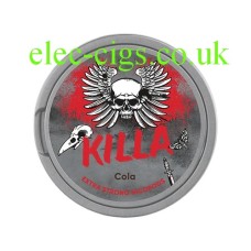 Image shows the tin of Killa Cola Nicotine Pouches
