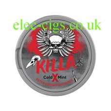 Image shows the tin for Killa Cold X Mint Nicotine Pouches