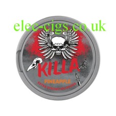 Image shows the tin of Killa Pineapple Nicotine Pouches