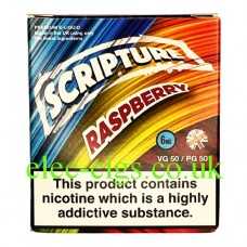 Image of the multi-coloured box containing the Raspberry 3 x 10 ML E-Liquid by Scripture